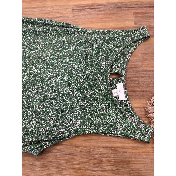 J. Jill Floral Print Green Maxi Dress - Size Small petite - Peasant, Bohemian - Picture 9 of 12